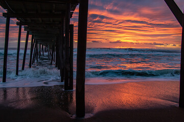 Sunrise on a beach in the Outer Banks in North Carolina
