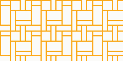 1960s Mod Wallpaper in Bright Yellow | Repeating De Stijl Pattern | Mid-Century Geometric Line Graphic | Seamless Googie Wall Art | Stylish Retro Tiles