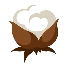 Stylized illustration of cotton inflorescence. Image for design or decoration.