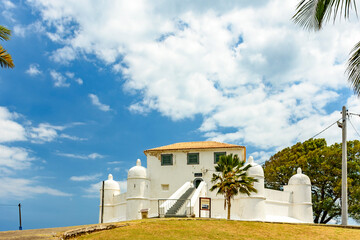 Entrance of historic Monte Serrat Fort in Salvador, Bahia. Built in the 16th century to defend the...