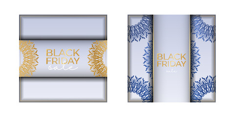 Template Poster For Black Friday Beige Color with Vintage Ornament
