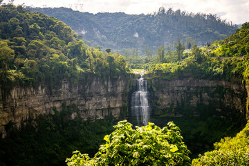Tequendama waterfall, tourist viewpoint south of the capital of Colombia, Bogotá