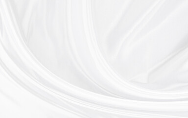 White gray satin texture that is white silver fabric silk panorama background with beautiful soft blur pattern natural.