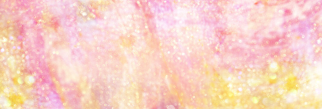Ein funkelndes Feld abstrakten Lichts in Pink- und Goldt&ouml;nen bietet als Hintergrund viel Freiraum f&uuml;r Text und Design
