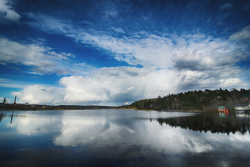 clouds over the lake
