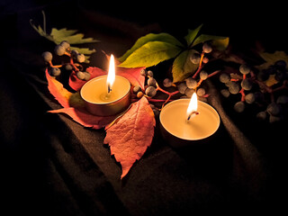 candles and flowers
