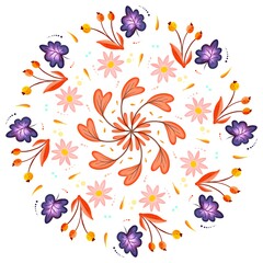 floral pattern, autumn illustration leaves orange color 