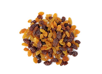 Dried raisins isolated on white background