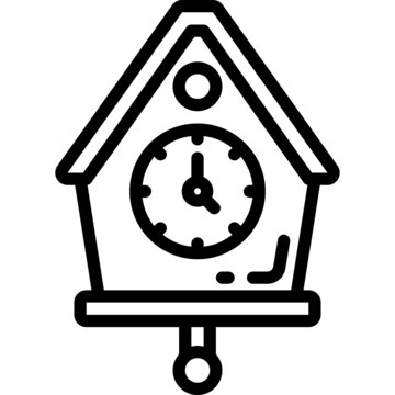 recommend clip art: cuckoo clock line icon