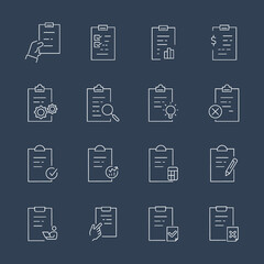 Obraz na płótnie Canvas Clipboard icons set. Clipboard pack symbol vector elements for infographic web