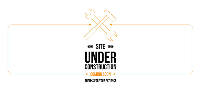 Site under construction, modern simple sign on white background. Vector illustration, EPS 10