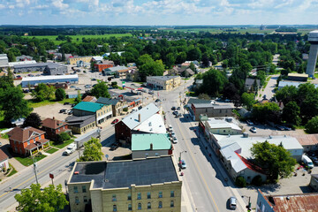 Aerial view of Tavistock, Ontario, Canada