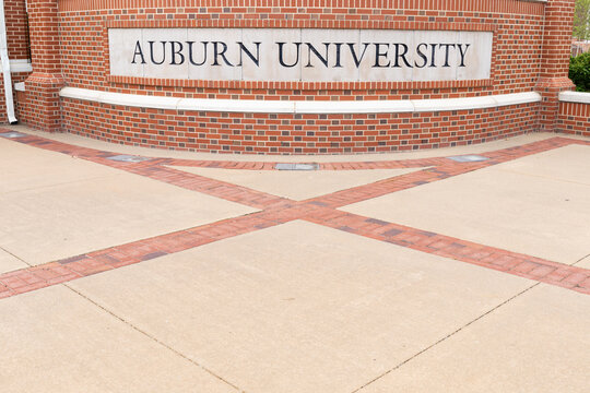 AUBURN ALABAMA, USA - June 18, 2020 - Auburn University Sign at Main Campus