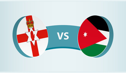 Northern Ireland vs Jordan, team sports competition concept.