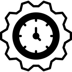 clock solid line icon