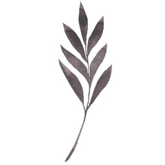  Watercolor dark leaves.
