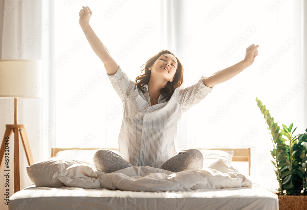 Canvas Prints woman enjoying sunny morning