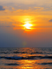 Beautiful sunrise over the tropical sea.