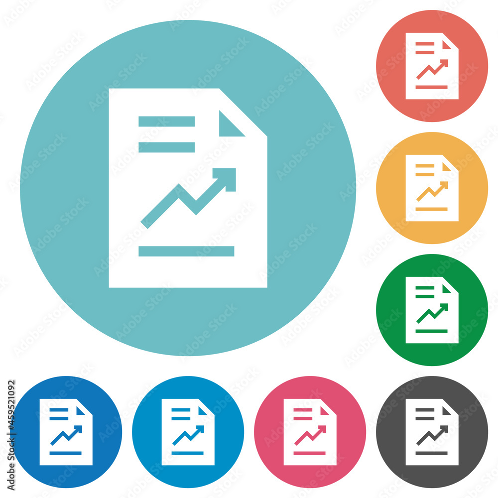 Poster report with graph solid flat round icons