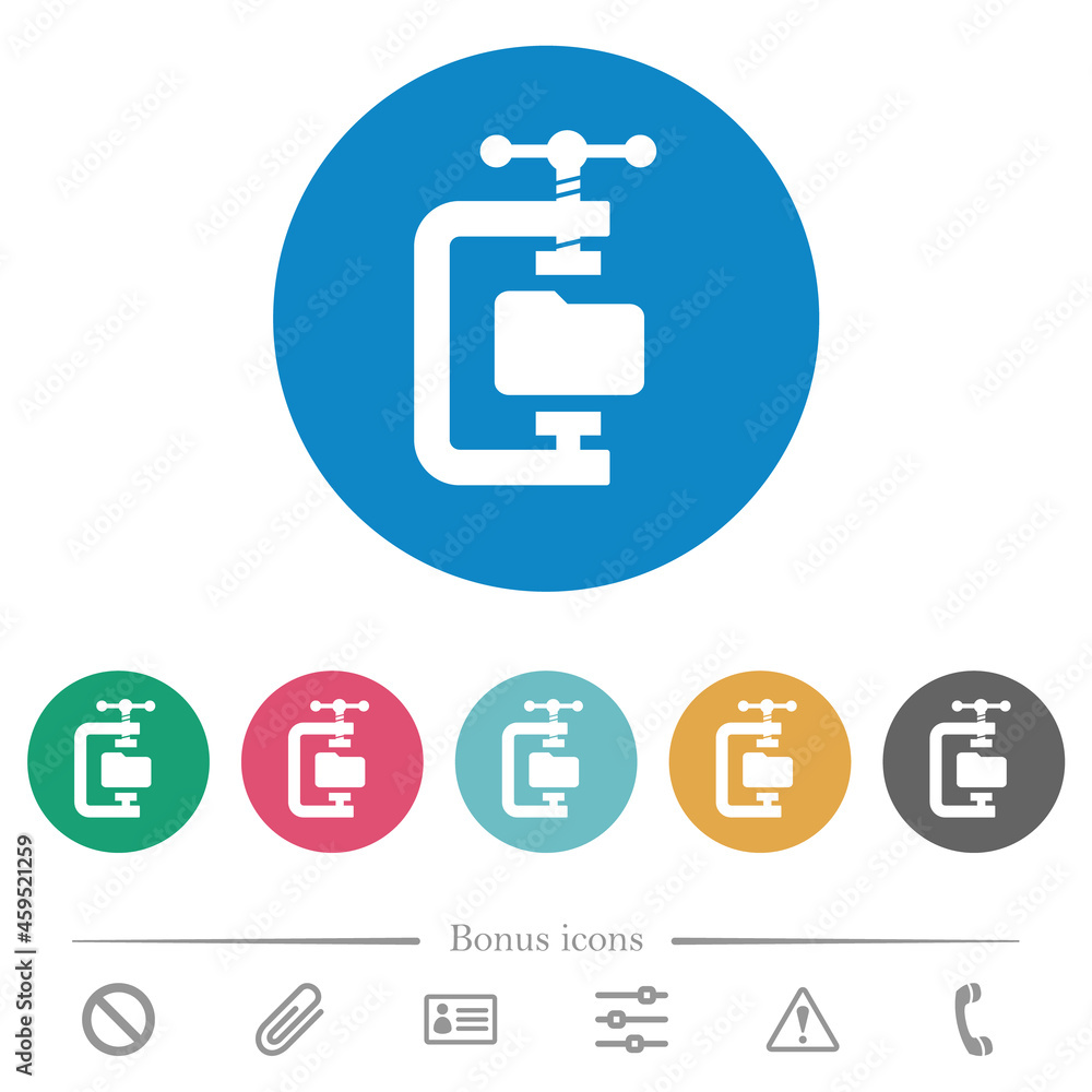 Poster folder compression solid flat round icons