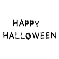 Hand drawn doodle  letters for Halloween poster, greeting card, print or banner. Vector holiday illustration isolated quote on white background.