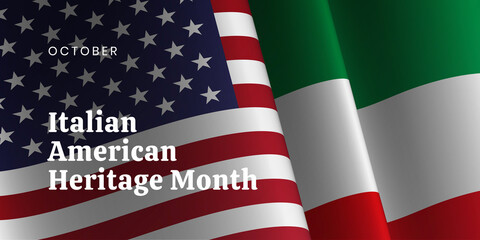 National Italian American Heritage Month. Сelebrate in October. Welcome! Background, poster, greeting card, banner design. - 459521892