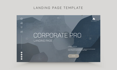 Vector template for brand identity collection, landing page graphic design