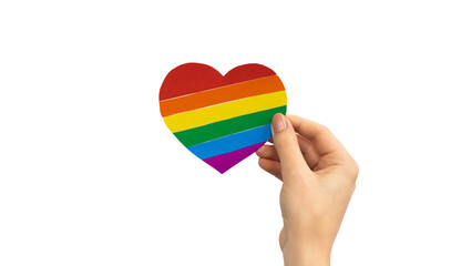 LGBT heart isolated on a white background. Pride month, lesbian and gay rights concept photo