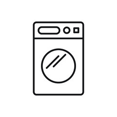 Flat Design wash home housework. Washing machine icon