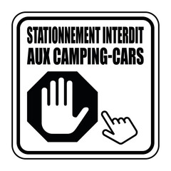 Logo stationnement interdit aux camping-cars.