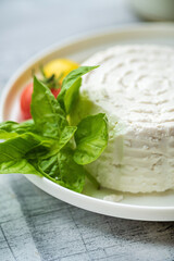 fresh ricotta with basil and tomato