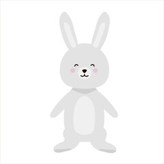 Obraz premium Happy Bunny Vector illustration. Cute Rabbit cartoon character.