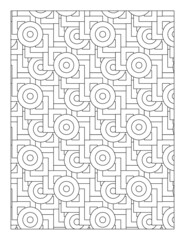 Obraz premium Geometric Pattern Coloring Pages for Coloring Book in Black and withe 