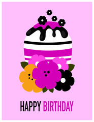 Great Happy Birthday Card. Vector typography illustration 