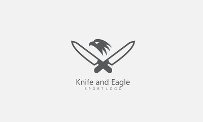 knife and eagle icon logo