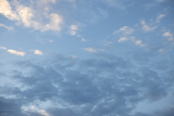Amazing clouds hanging in the blue sky. Wonderful sunset and a better sunrise with beautiful clouds with a colorful sky.
