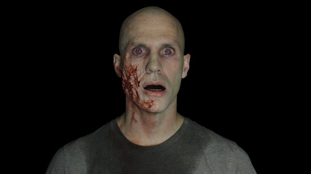 male zombie with face trauma #4