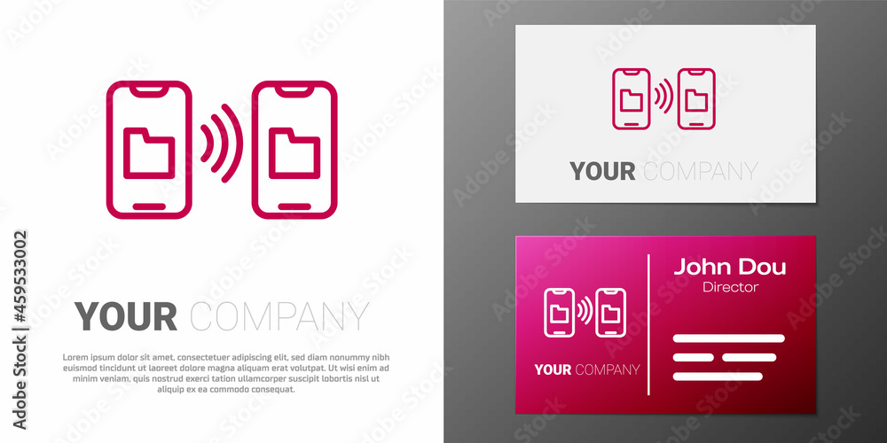 Poster logotype line cloud technology data transfer and storage icon isolated on white background. logo des