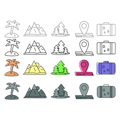 travel set of icons
5 styles