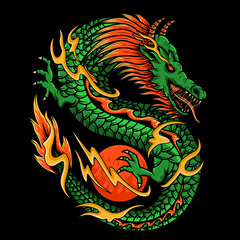 dragon chinese design illustration art
