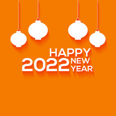 2022 new year greeting card, Happy new year 2022 with embossed and shaded numbers