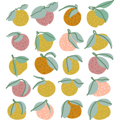 fruit Icons Hand Drawn Doodle Coloring Vector