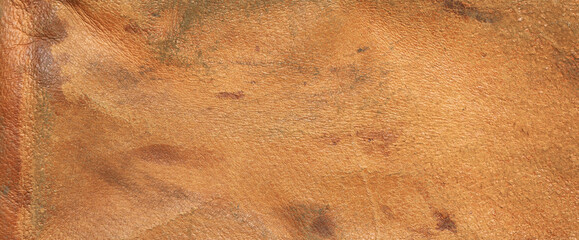 old scratched worn orange leather background and texture