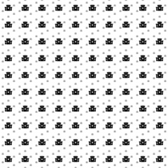 Square seamless background pattern from black castle symbols are different sizes and opacity. The pattern is evenly filled. Vector illustration on white background