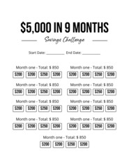 Card Save Money challenge template, America dollars white background. Saving money wealth and financial concept, cards save money family