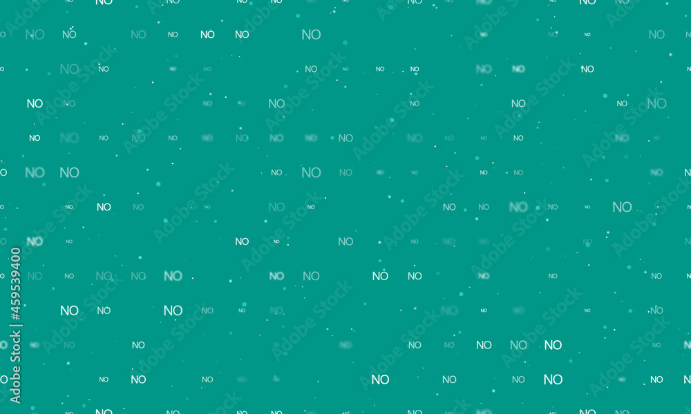 Poster seamless background pattern of evenly spaced white no symbols of different sizes and opacity. vector