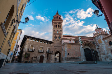 mudejar style tower in teruel old town, Spain