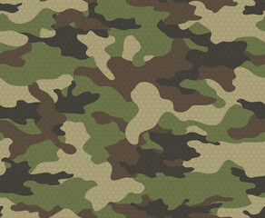 camouflage background, vector pattern with green spots, endless trendy design. Abstraction for printing.