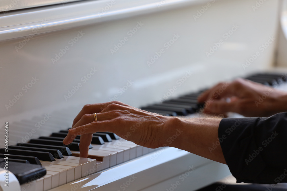 Wall mural piano player