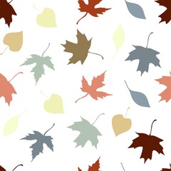 Autumn leaves seamless pattern